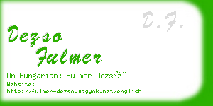 dezso fulmer business card